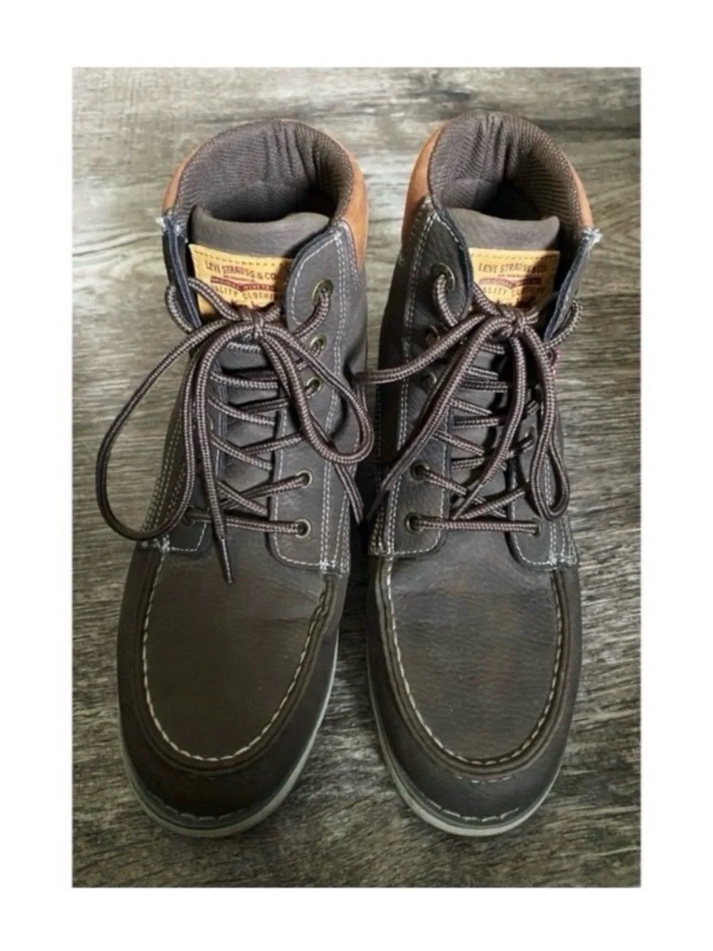 LEVI’S Men’s Brown Leather Durable Work Boots Size 10